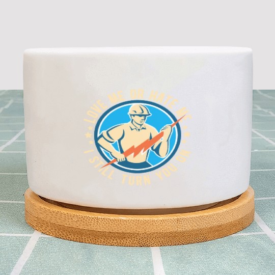 Funny Electrical Lineman Saying Thank A Lineman Plant Pots