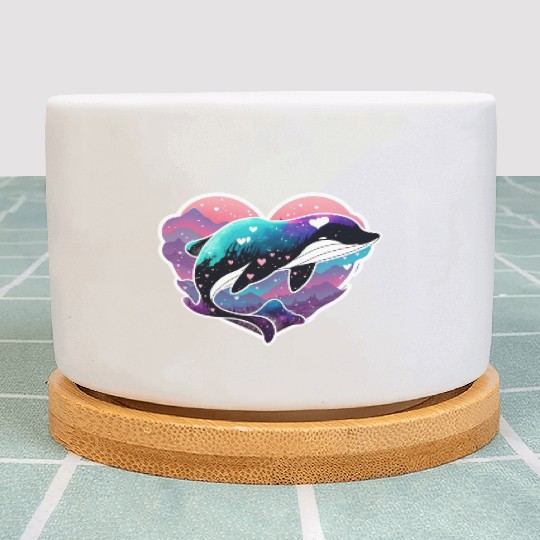 Orca Is My Valentine, Love Hearts Orca Valentines Plant Pots
