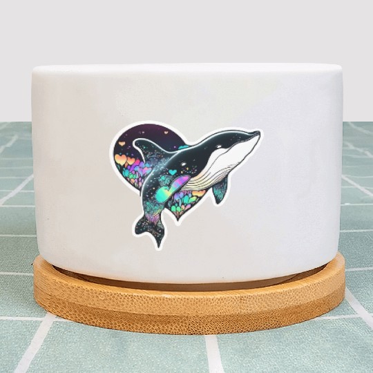 Orca Is My Valentine, Love Hearts Orca Valentines Plant Pots