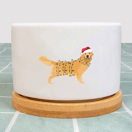 Christmas Golden Retriever Happy New Year Gift For Plant Pots