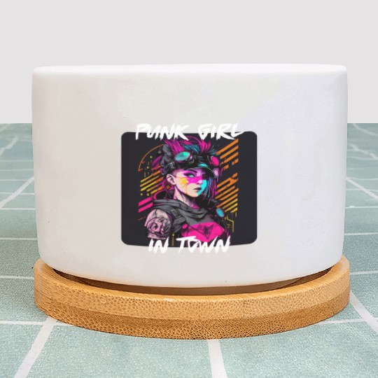 Graffiti Style - Punk Girl In Town 1 Plant Pots