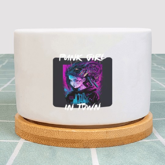 Graffiti Style - Punk Girl In Town 3 Plant Pots