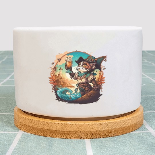 Get Ready to Sail the High Seas with Pirate Cat Plant Pots