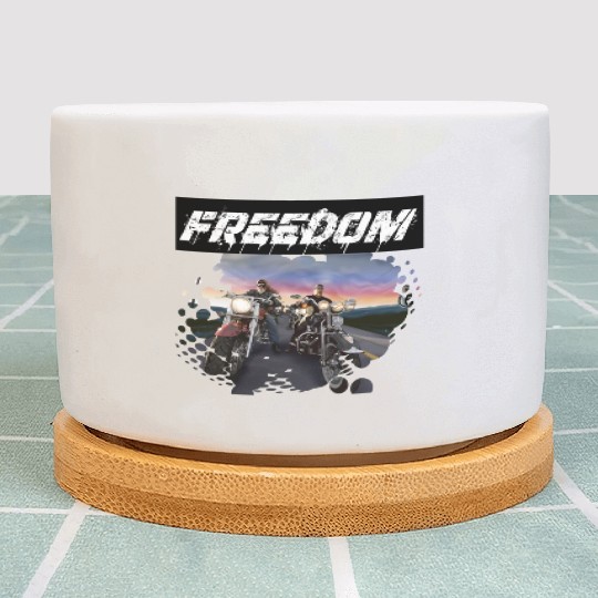 Freedom on the motorcycle Plant Pots