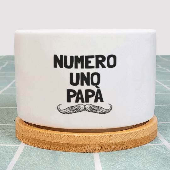 Numero Uno Papa Italian Dad Father's Number 1 Dad Plant Pots