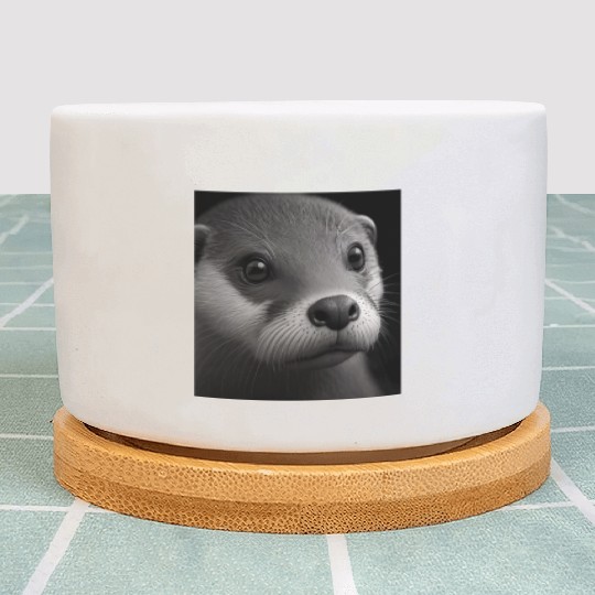 Fashionable Otter Design Cool Sea Otter With Blue Plant Pots