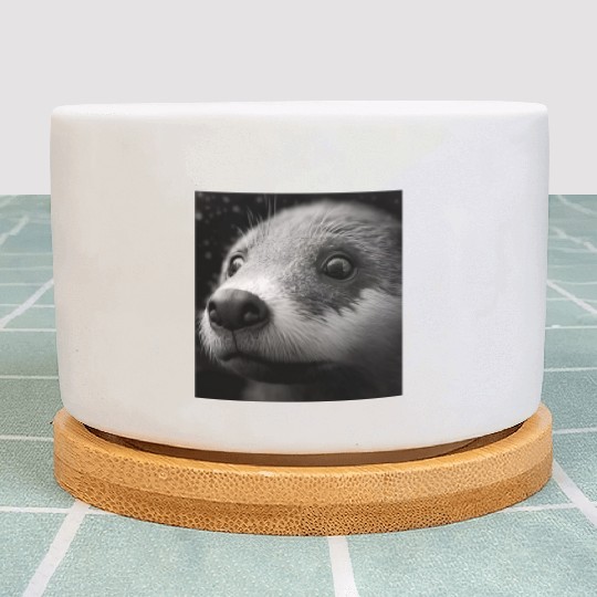 Fashionable Otter Design Cool Sea Otter With Blue Plant Pots