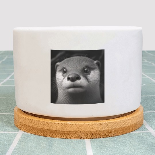 Fashionable Otter Design Cool Sea Otter With Blue Plant Pots