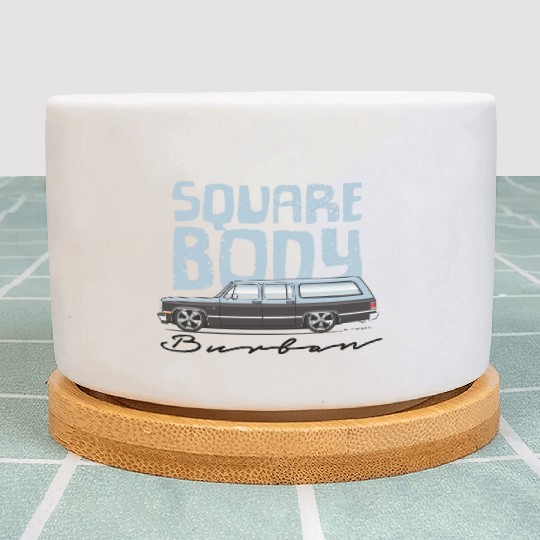 square body Light Blue Plant Pots