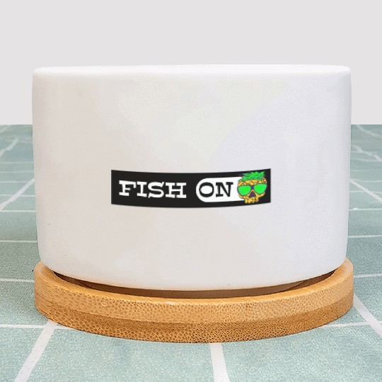 Fish ON pineapple Sticker go fishing mode Plant Pots