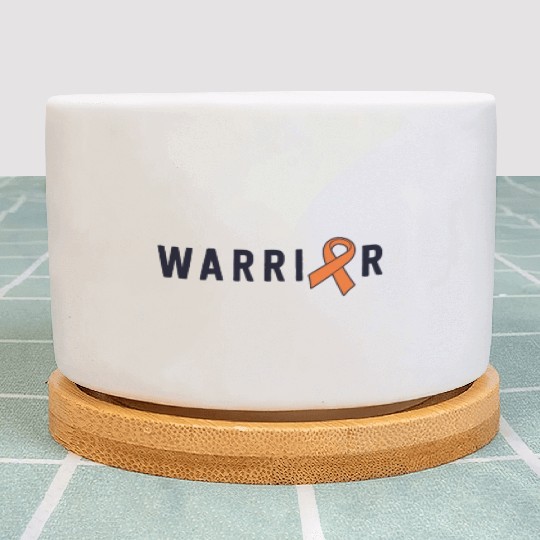 Leukemia Warrior Lymphoma Cancer Orange Ribbon Plant Pots