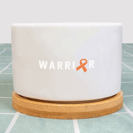 Leukemia Warrior Lymphoma Cancer Orange Ribbon Plant Pots