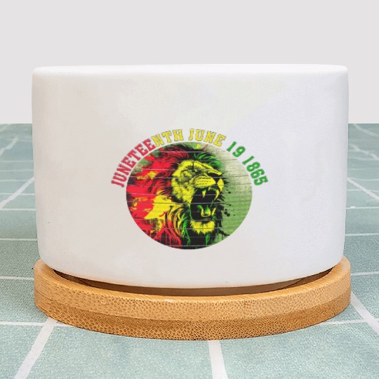 Juneteenth lion Black Pride African American Plant Pots