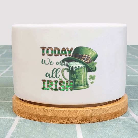 Mens St Patricks Day All Irish Green Shamrock Plant Pots