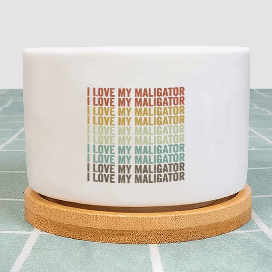 I Love My Maligator Belgian Malinois Dog Lover Plant Pots
