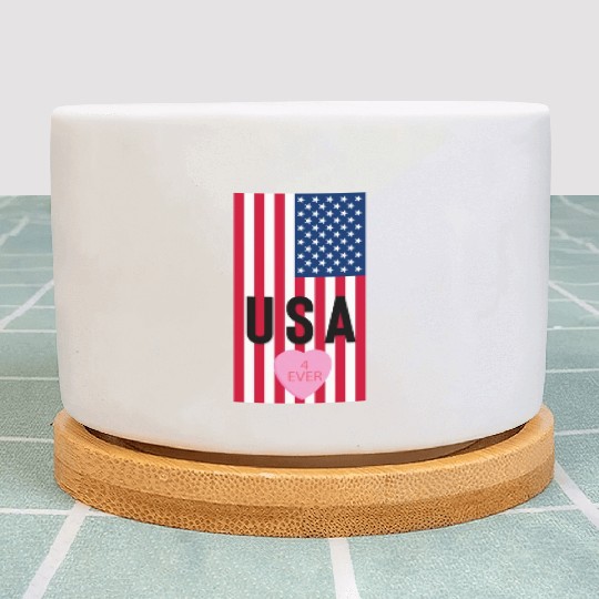 USA Stars and Stripes Plant Pots