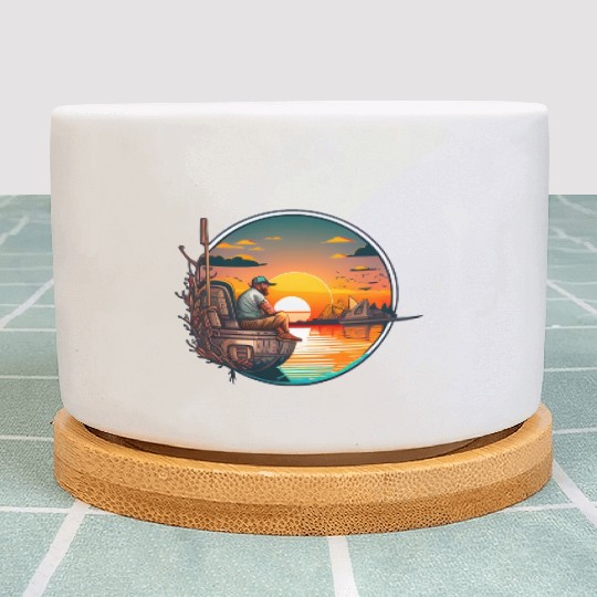 Peaceful Fishing Plant Pots