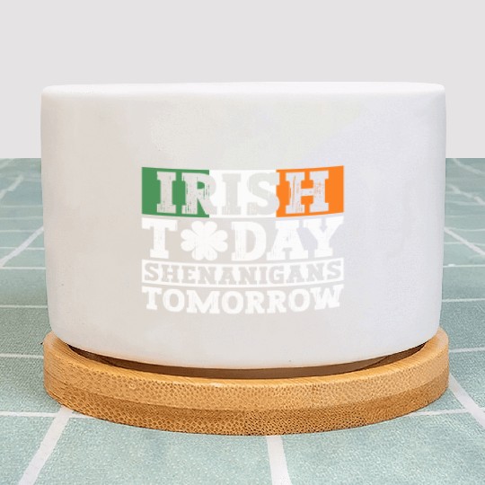 Irish Today Shenanigans Tomorrow - St Patricks Day Plant Pots