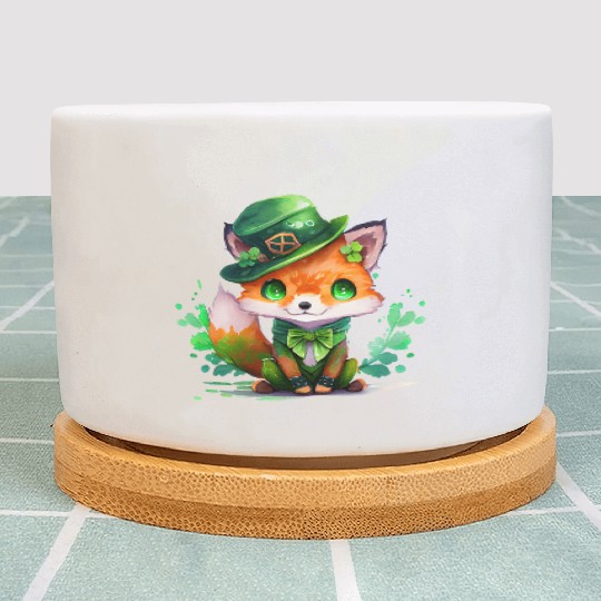 St Patrick's Day Irish Funny Fox Saint Patrick Plant Pots