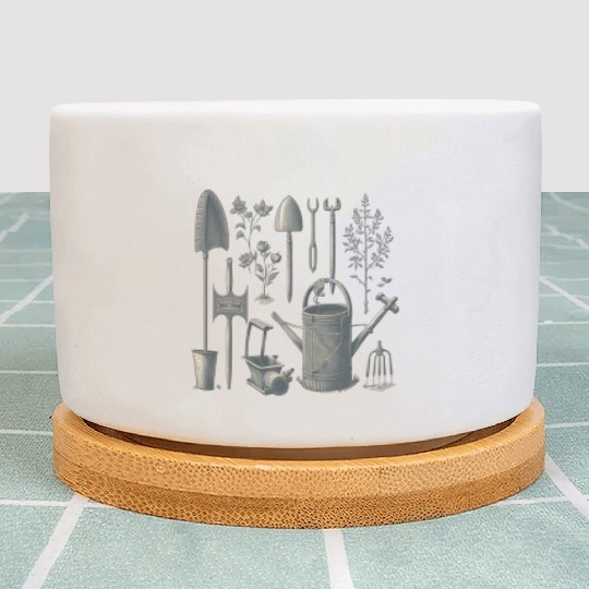 Florist Gardener Dad Grayscale Gardening Tools Plant Pots