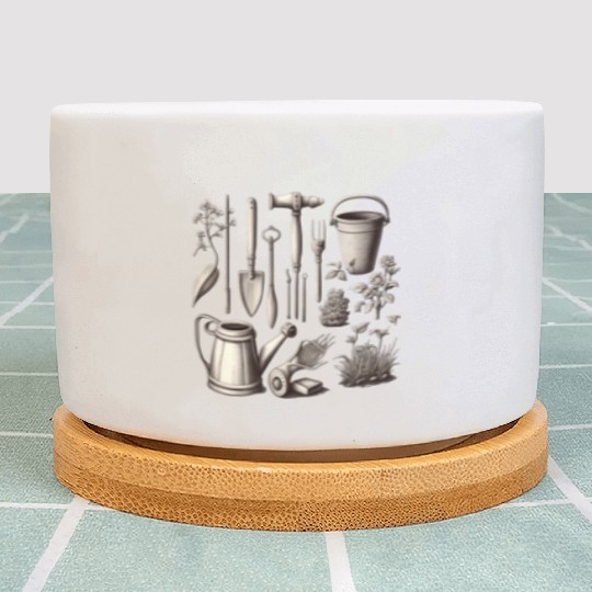 Florist Gardener Dad Grayscale Gardening Tools Plant Pots