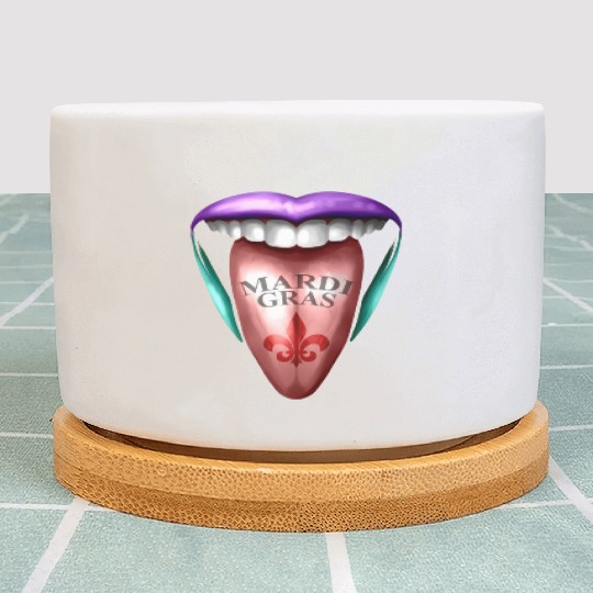 Out Stretched Tongue For Mardi Gras Plant Pots