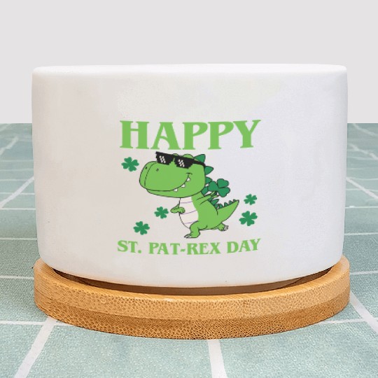 Happy St Pat-Rex Day Dinosaur Boys St Patricks Day Plant Pots