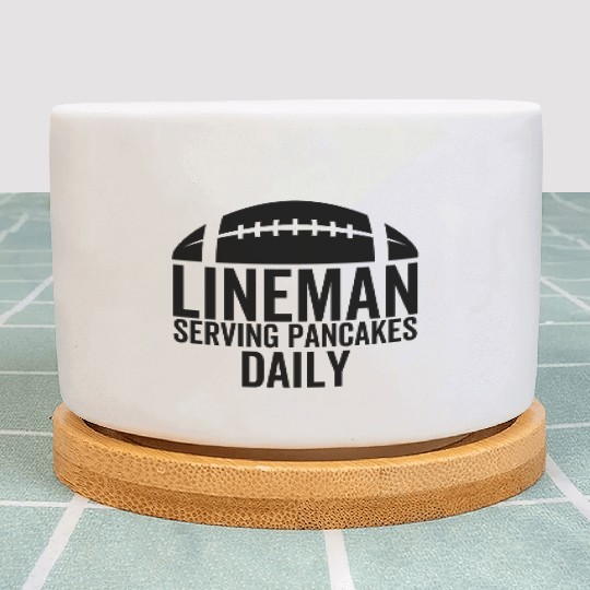 Lineman Serving Pancakes Daily Plant Pots