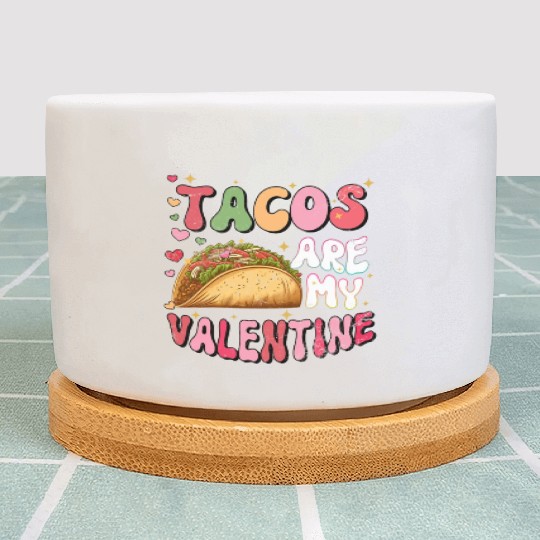 Retro Tacos Are My Valentine All I Need is Taco Plant Pots