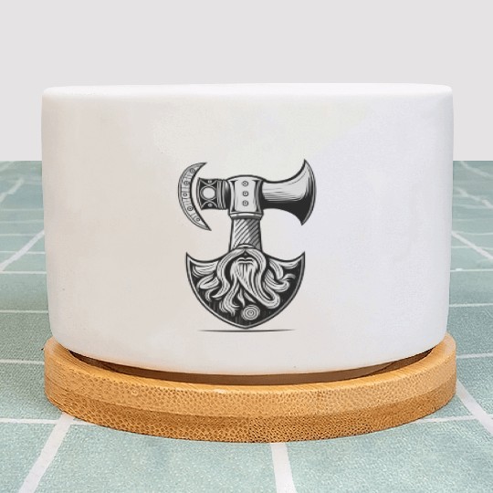 Odin Viking Ax Axe Valhalla Norman Norse Plant Pots