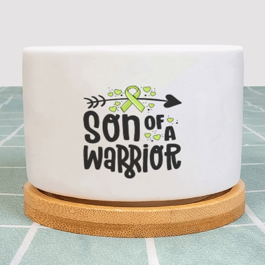 Son Of A Warrior Lymphoma Cancer Awareness Family Plant Pots