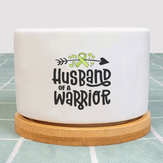 Husband Of A Warrior Lymphoma Cancer Awareness Plant Pots