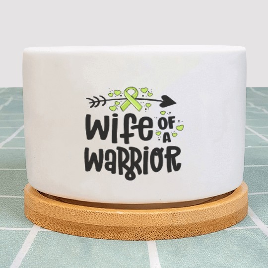 Wife Of A Warrior Lymphoma Cancer Awareness Plant Pots