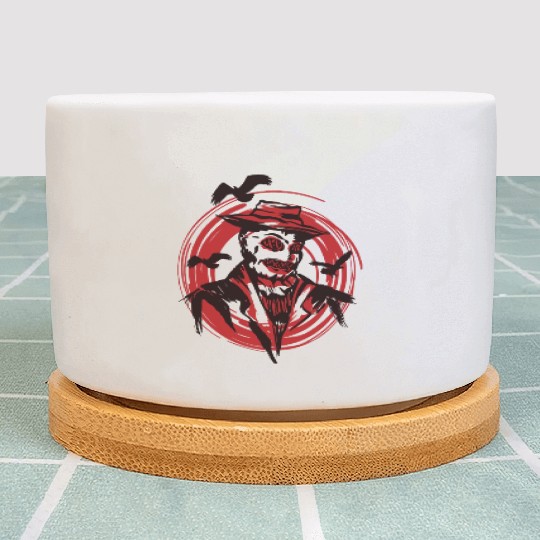 Scary red faced man crows Scary red faced man crow Plant Pots