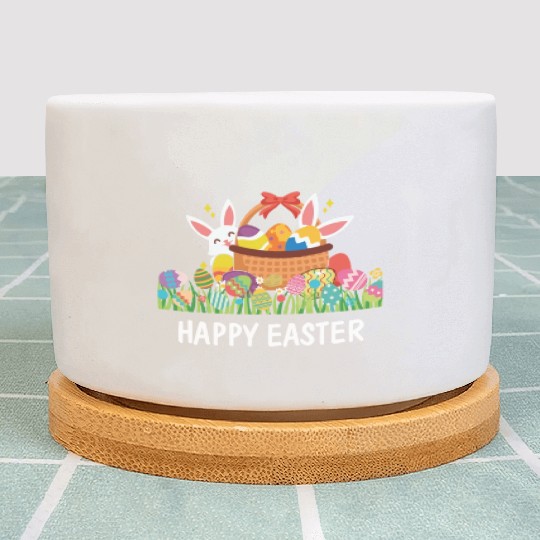HAPPY EASTER Bunny Egg Hunt Wagon Girls Kids Mom Plant Pots