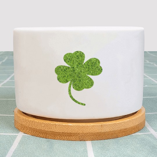 Shamrock Grass Print Plant Pots