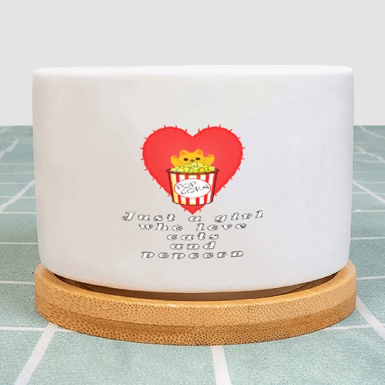 just a girl who love cats and popcorn Plant Pots