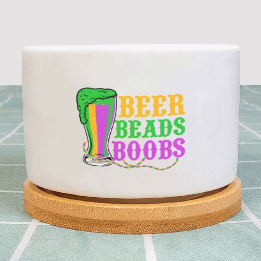 Beer Beads Boobs Mardi Gras Party Plant Pots