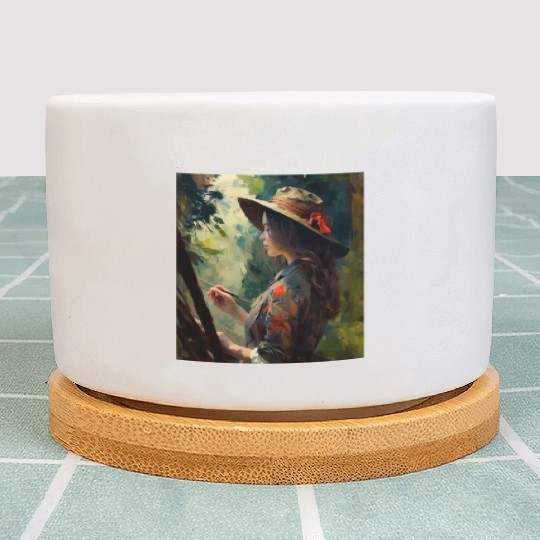 Art Painter Girl Nature Painting Art Painter Plant Pots