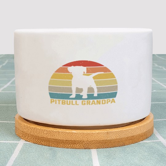 Pitbull Grandpa For Pitbull Dog Lover Plant Pots