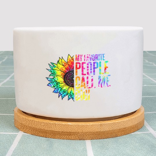 My Favorite People Call Me Gigi Sunflower Tie Dye Plant Pots