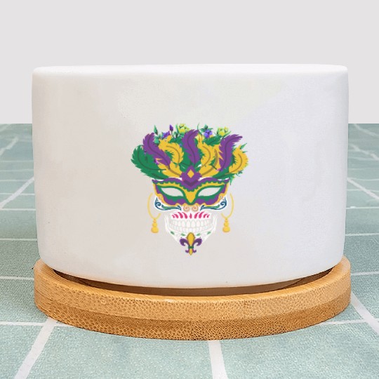 Mardi Gras Costume Dia De Los Muertos Flower Sugar Plant Pots