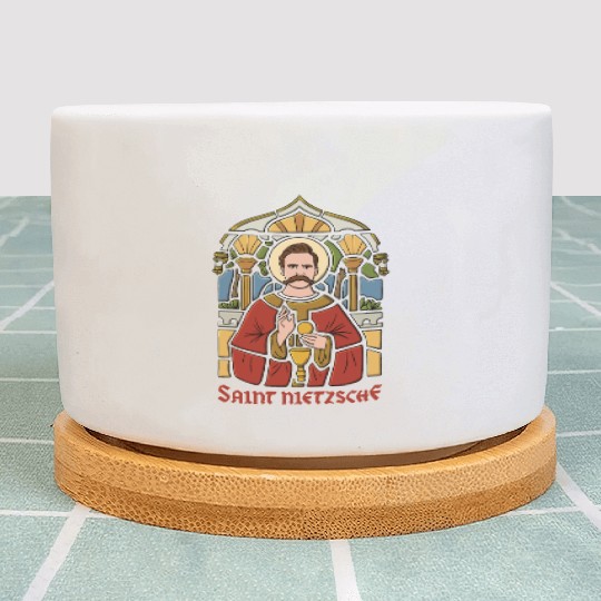 Saint Nietzsche Design for a Philosophy Student Plant Pots