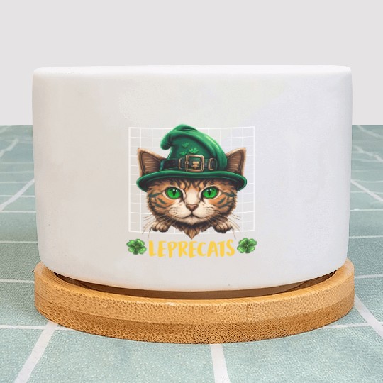 St. Patrick's Day cats leprecats kittens Plant Pots