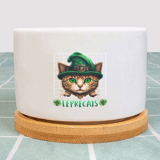 St. Patrick's Day cats leprecats kittens Plant Pots