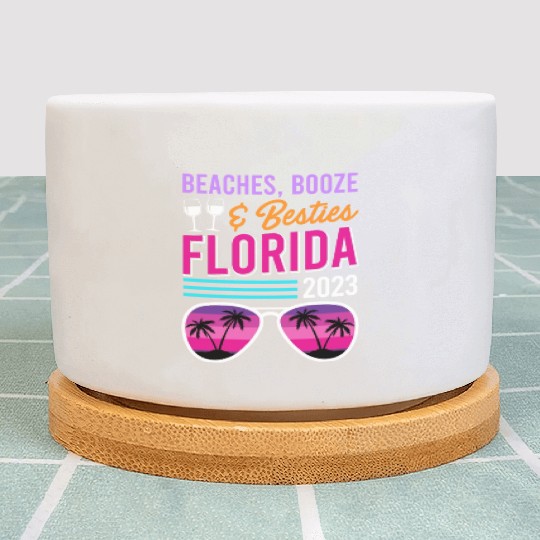 Beach Booze Besties Florida Vacation Spring Break Plant Pots