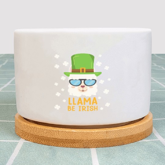 LLama be Irish Lama Alpaca St. Patrick's Day Plant Pots