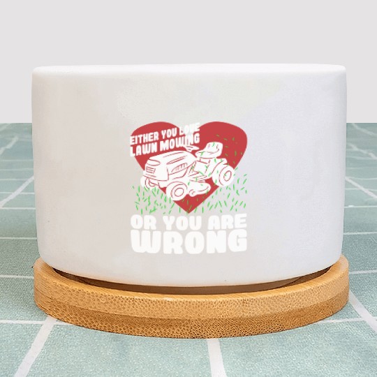 Lawn Mowing Lawn Mower Gardener Plant Pots