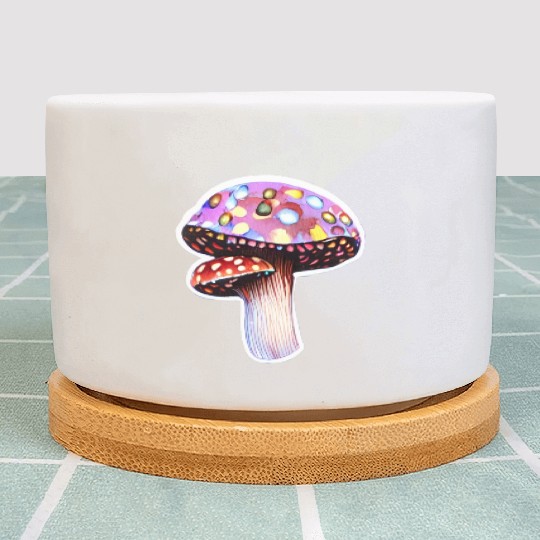 Trippy Psychedelic Rave Trip Mushrooms Goa Plant Pots