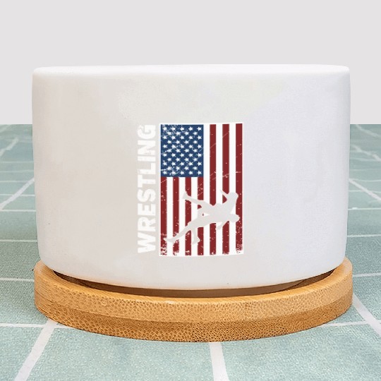 USA Flag Wrestling American Flag Wrestling Plant Pots